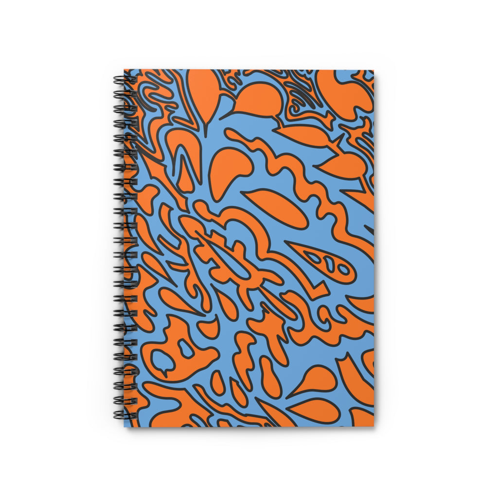 Abstract Orange & Blue Spiral Notebook — Ruled Lined Journal for Notes & School