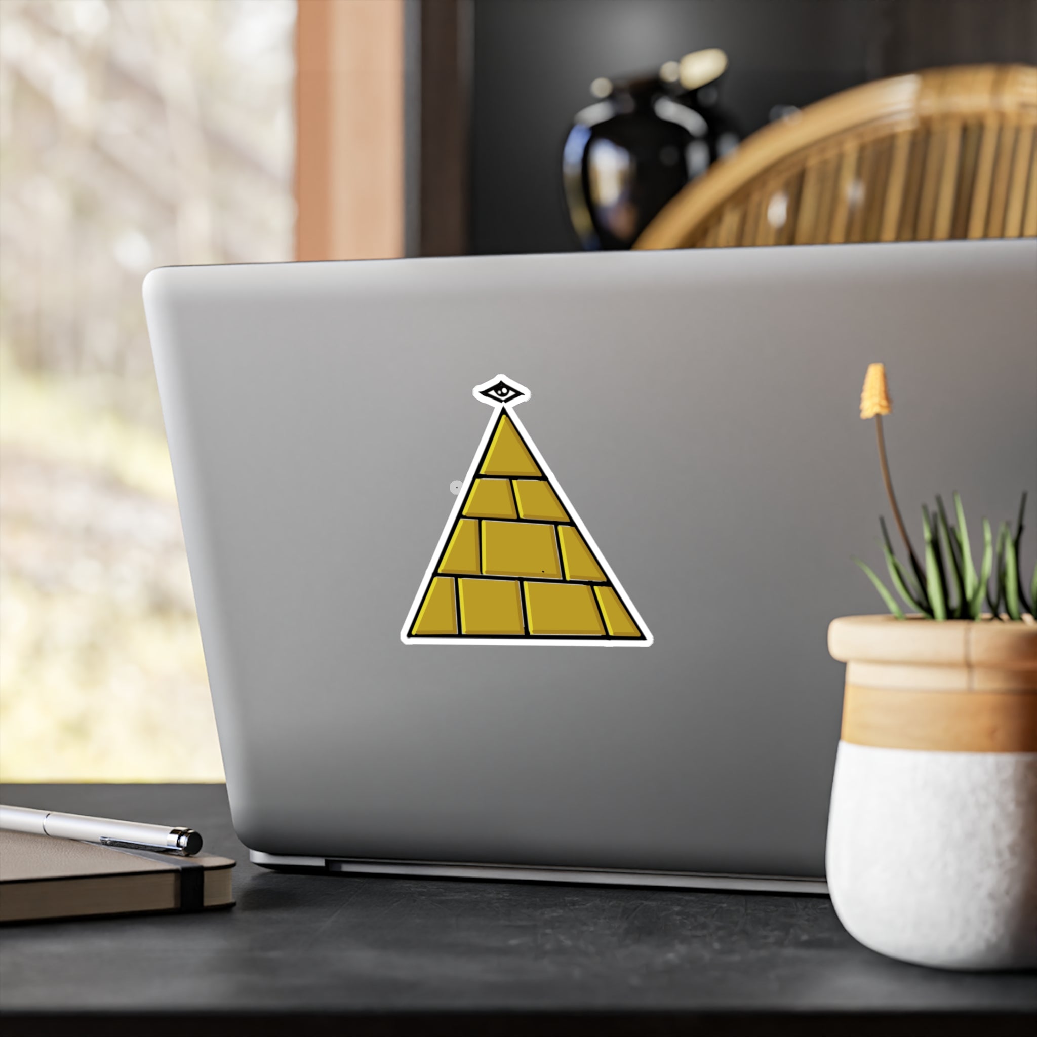 All-Seeing Eye Vinyl Sticker — Minimal Graphic Kiss-Cut Decal