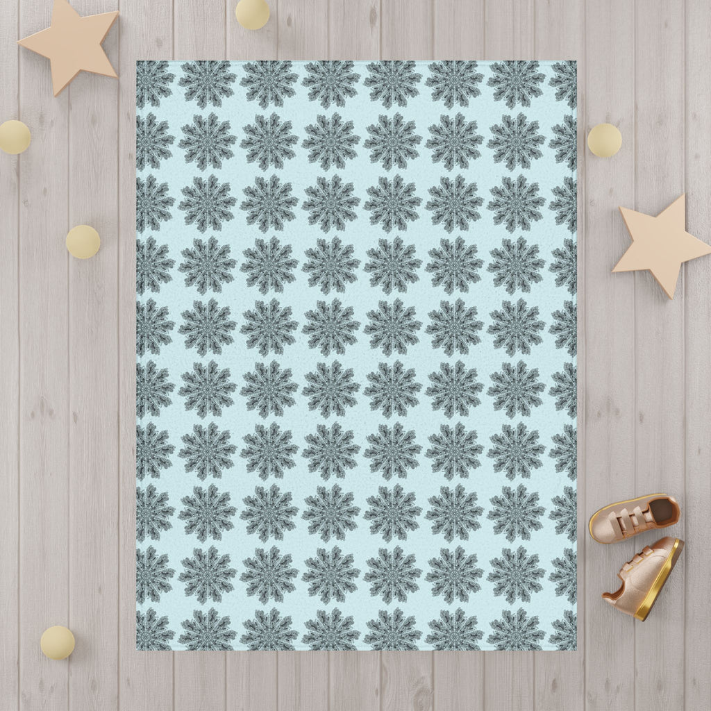 Blue Mandala Toddler Blanket -Soothing Nursery Throw