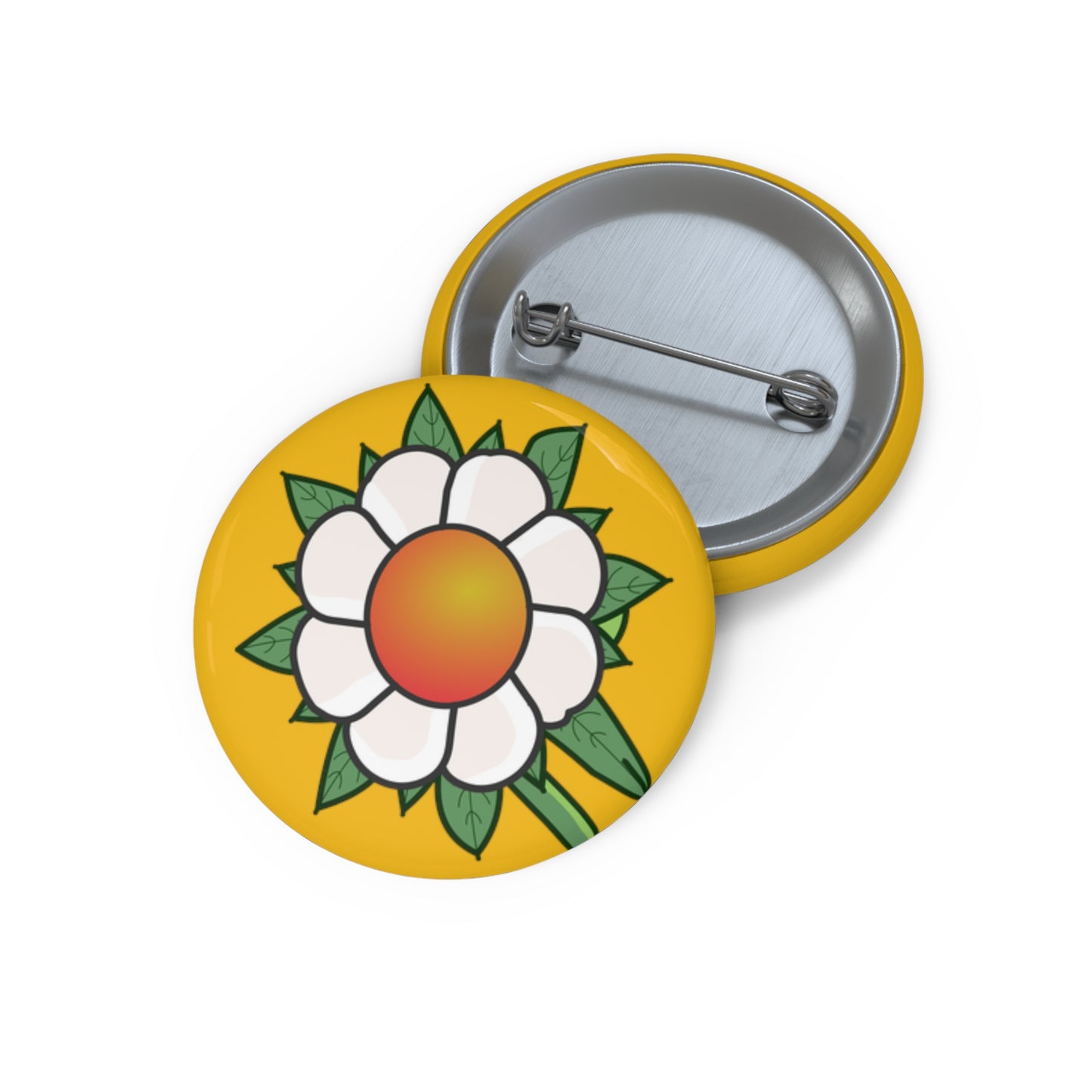 Flower Button Pin