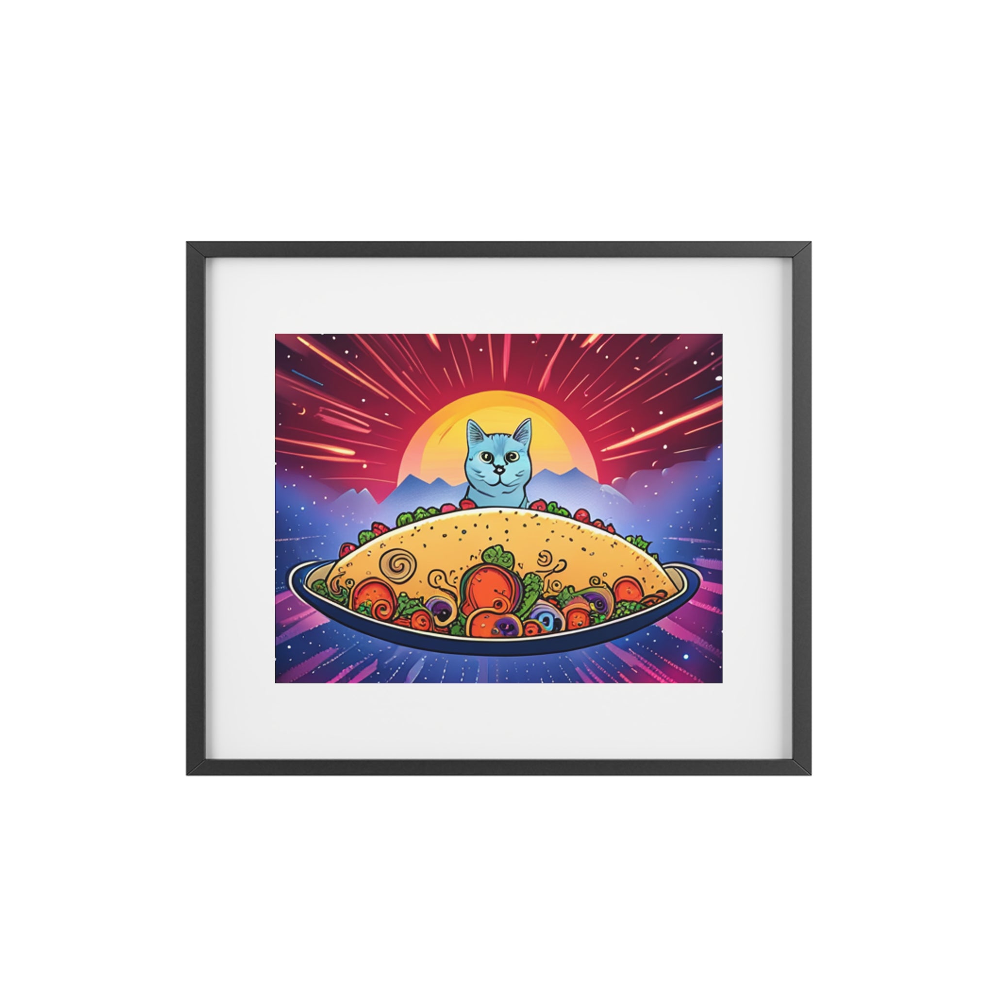 Matte Poster - Cat Taco Cartoon