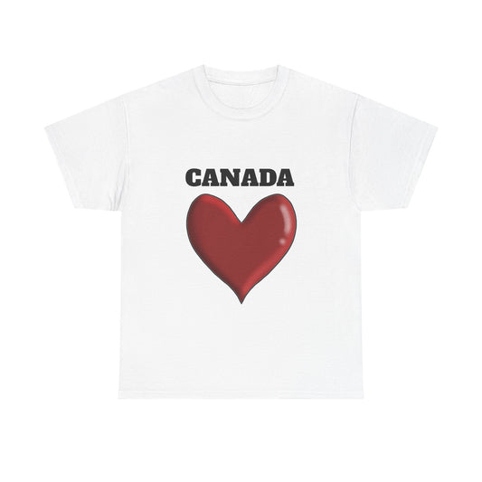 Unisex Heavy Cotton Tee - I Love Canada Graphic Tee