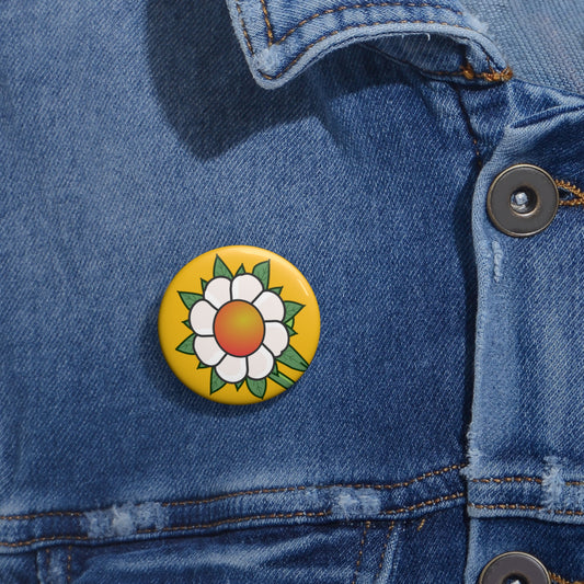 Flower Button Pin