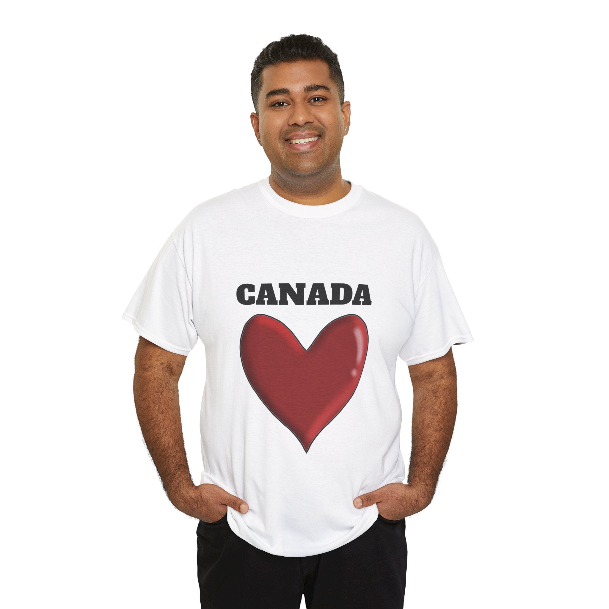 Unisex Heavy Cotton Tee - I Love Canada Graphic Tee