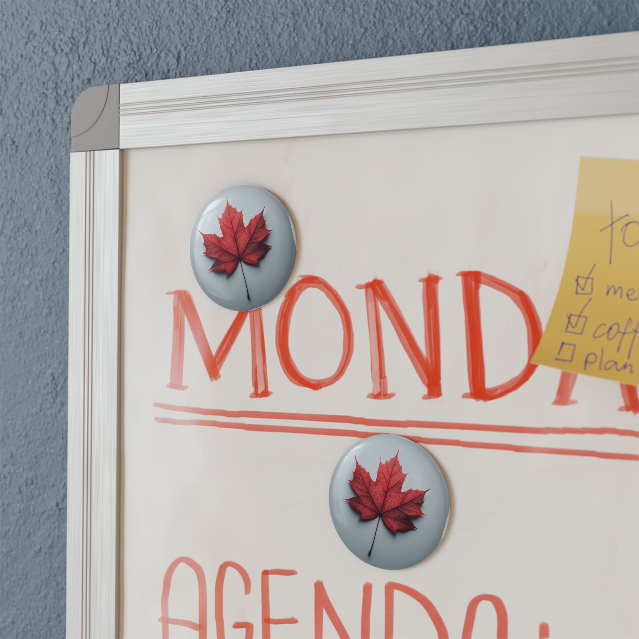 Button Magnet - Red Canadian Maple Leaf Fridge Magnet