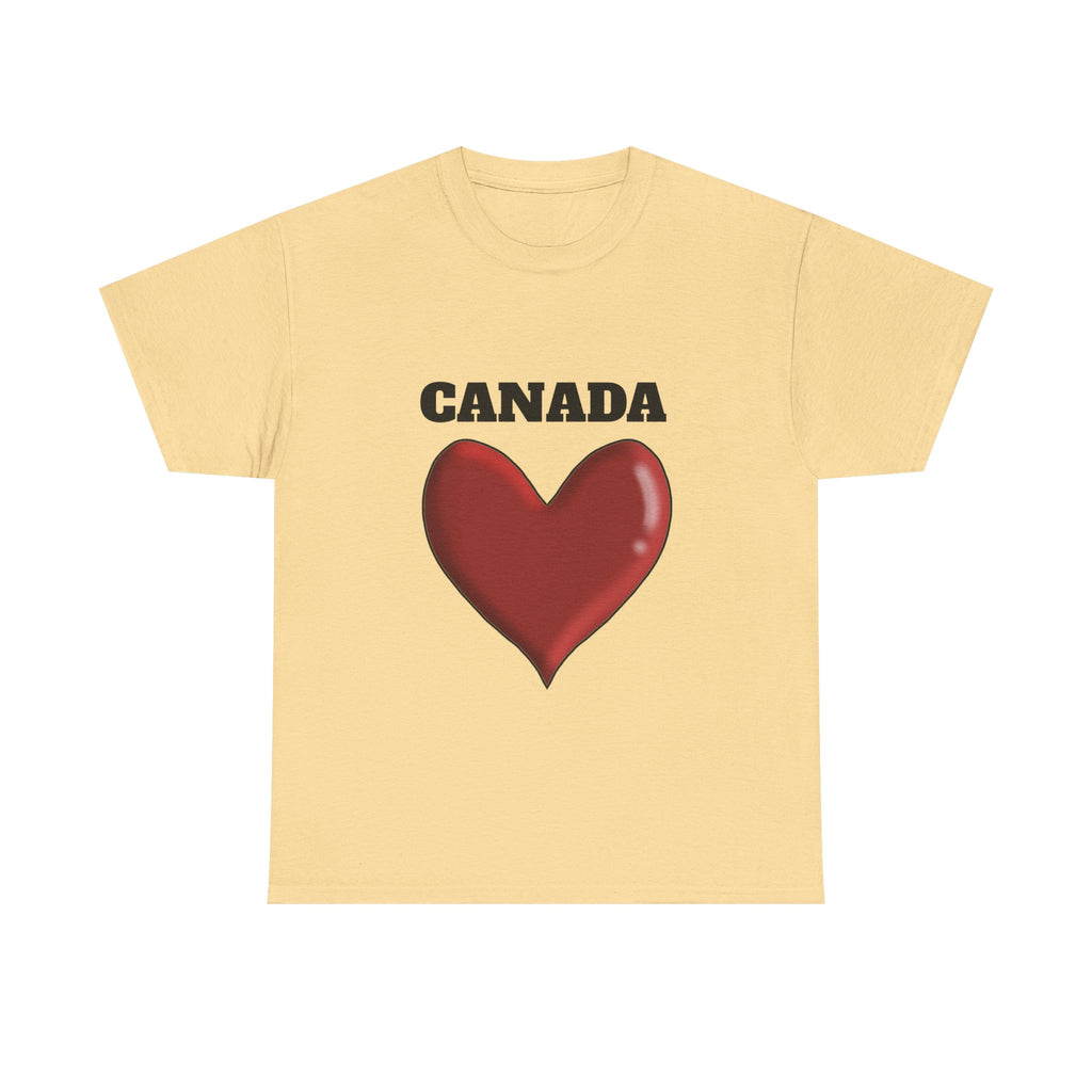 Unisex Heavy Cotton Tee - I Love Canada Graphic Tee