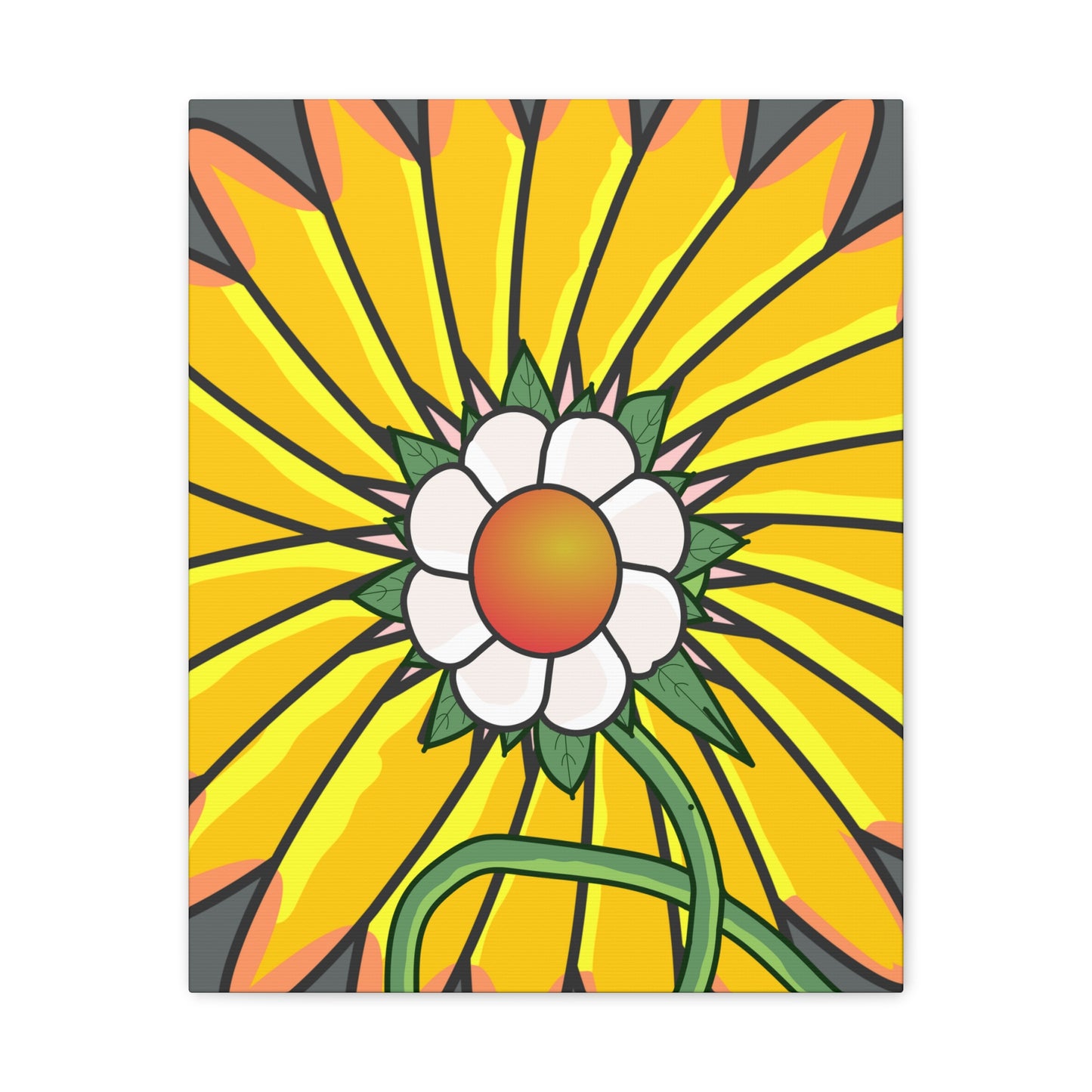 Cartoon Style Flower Abstract - Classic Canvas