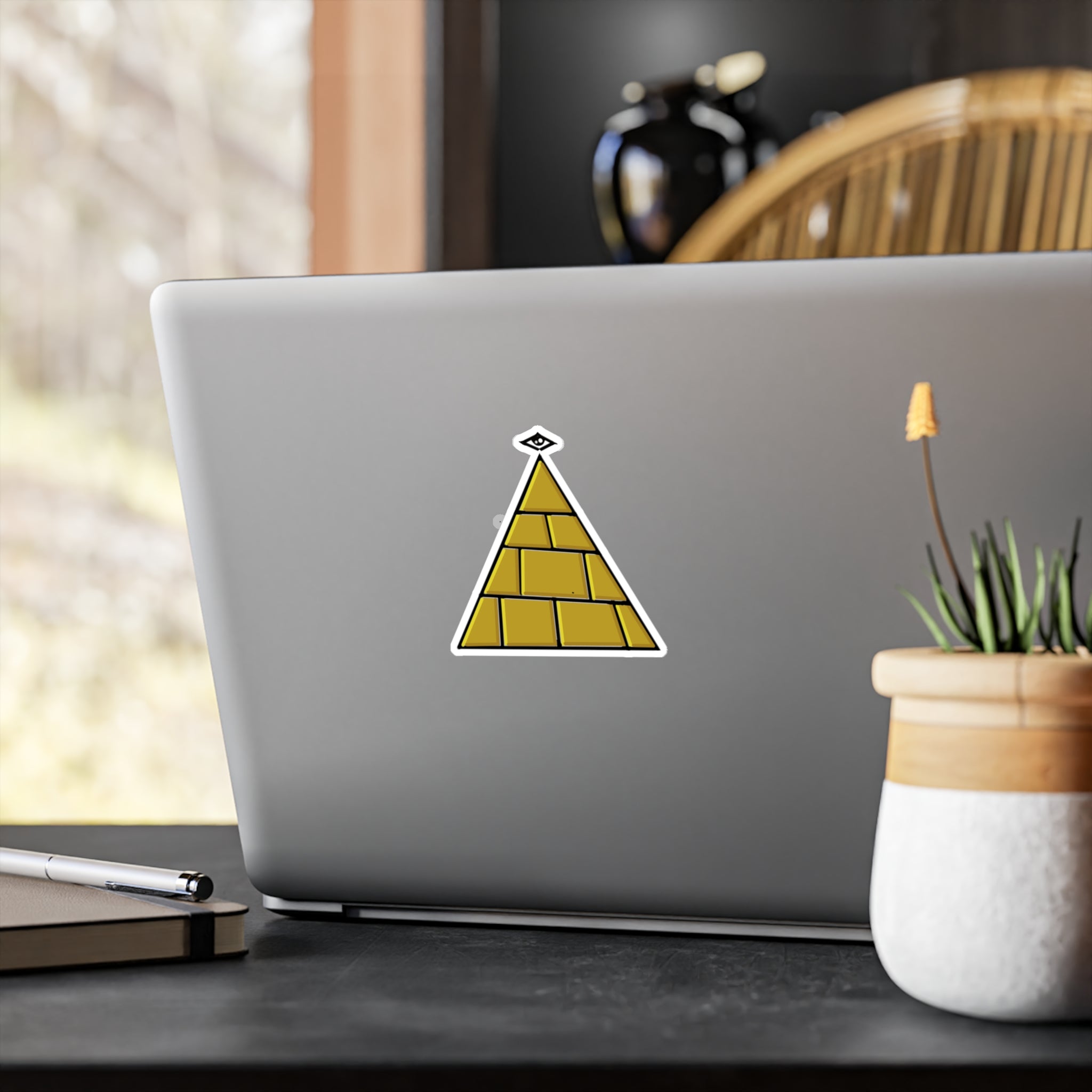 All-Seeing Eye Vinyl Sticker — Minimal Graphic Kiss-Cut Decal