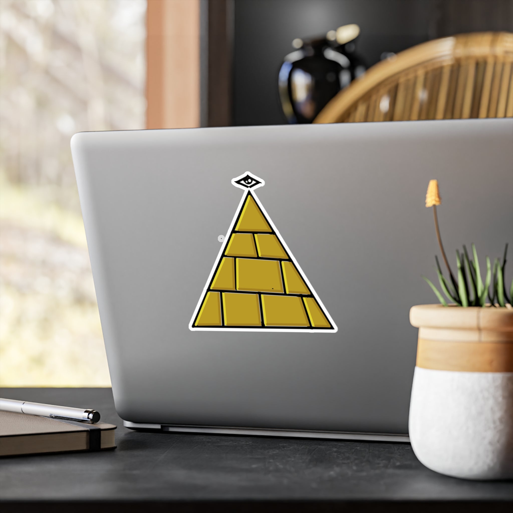 All-Seeing Eye Vinyl Sticker — Minimal Graphic Kiss-Cut Decal