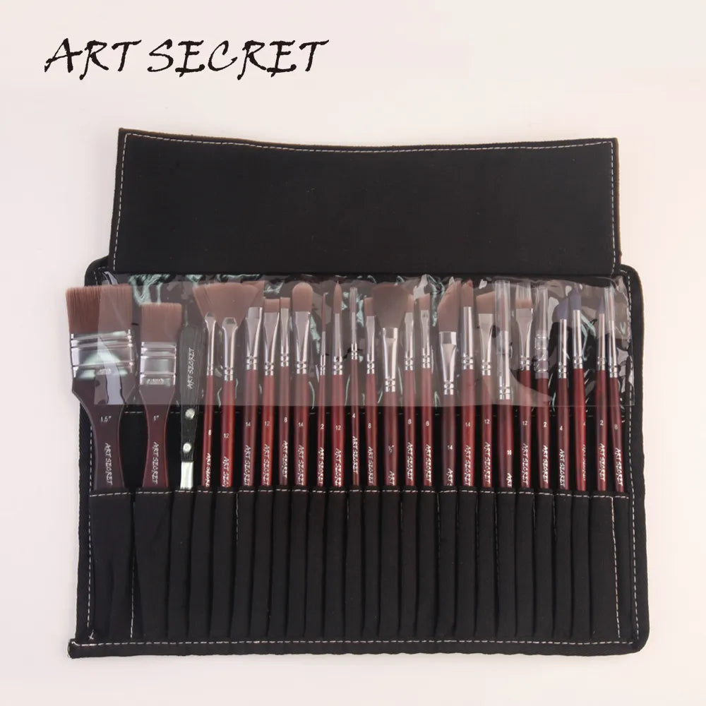 Artsecret High Grade 2255 26PC/Set Multi-Functional Art Brushes Kit - Watercolor, Acrylic, Oil, Free Style - Painting Artist Supplies