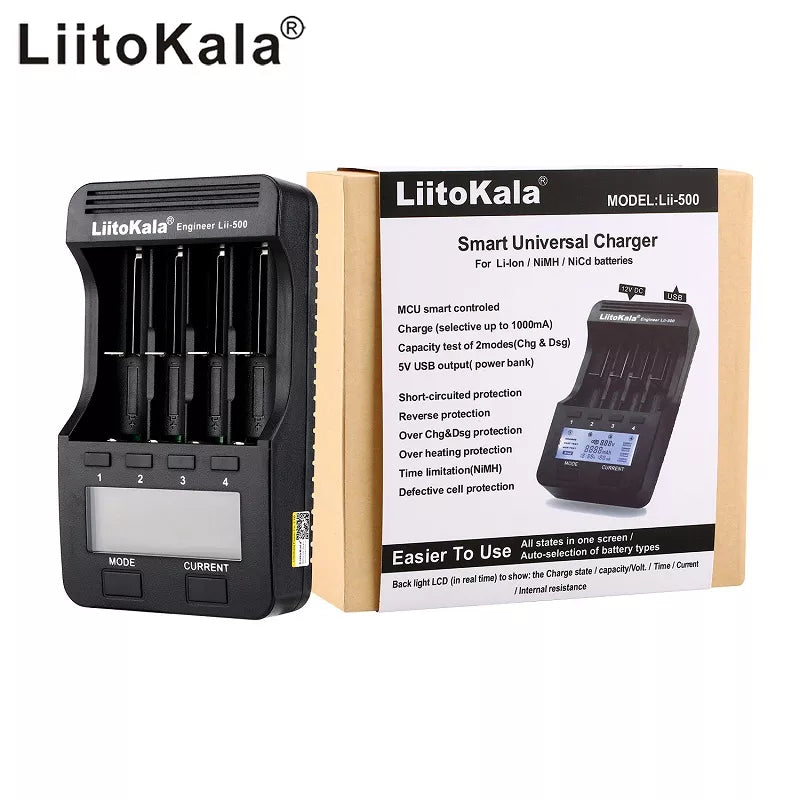 LiitoKala Lii-PD2 Lii-PD4 Lii-S8 Lii-500 Lii-600 Lii-PL2 battery Charger for 18650 26650 21700 AA AAA 3.7V lithium NiMH battery