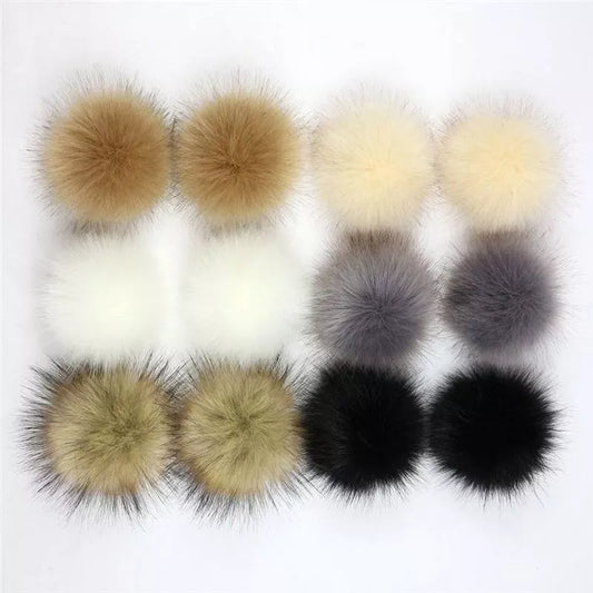 12pcs 8cm Pompoms Fake Fox Fur