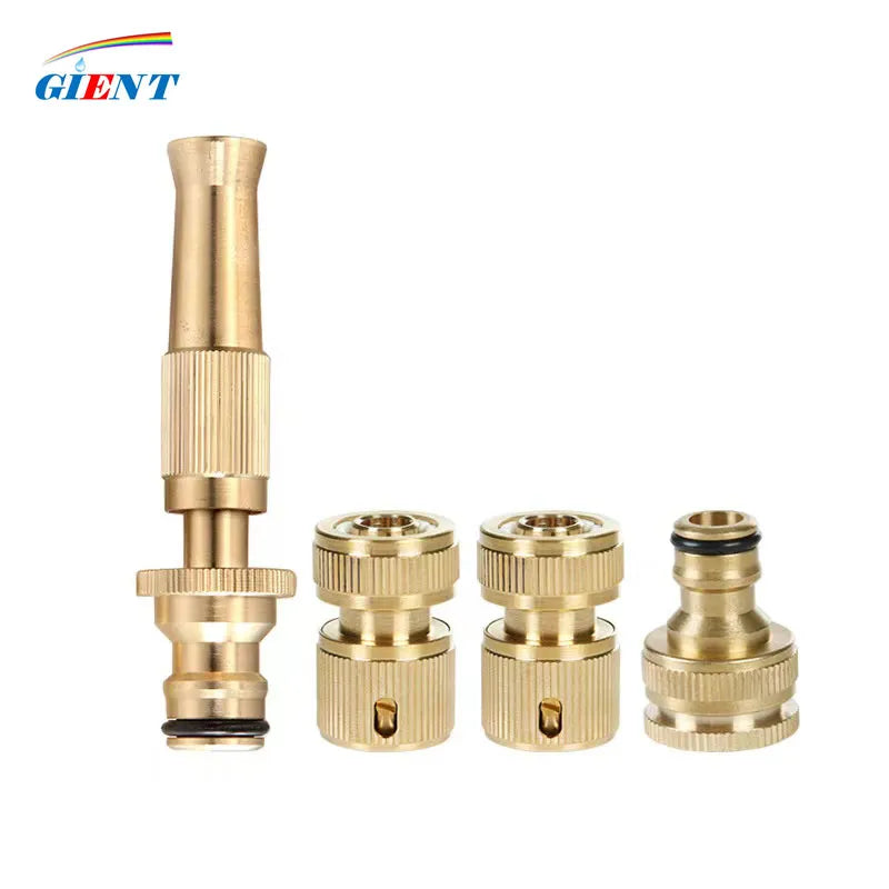 Brass Quick Waterstop Connector Car Wash Water Gun G1/2 G3/4 Garden Irrigation Hose Copper Connector Kit