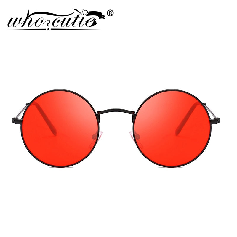 Small Retro Round Sunglasses Women Brand Design Vintage Punk Hippie Men Sun Glasses Yellow Red Circle Lens Shades Female S362