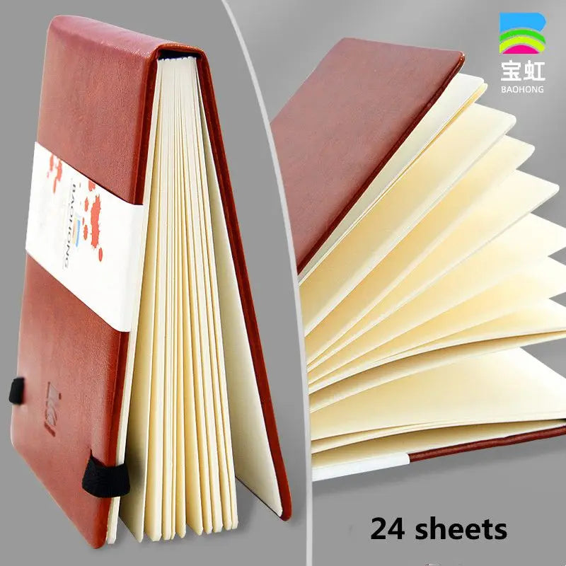 Baohong 100% Cotton Watercolor Paper Book - 300g, 24 Sheets, Portable Sketchbook for Travel