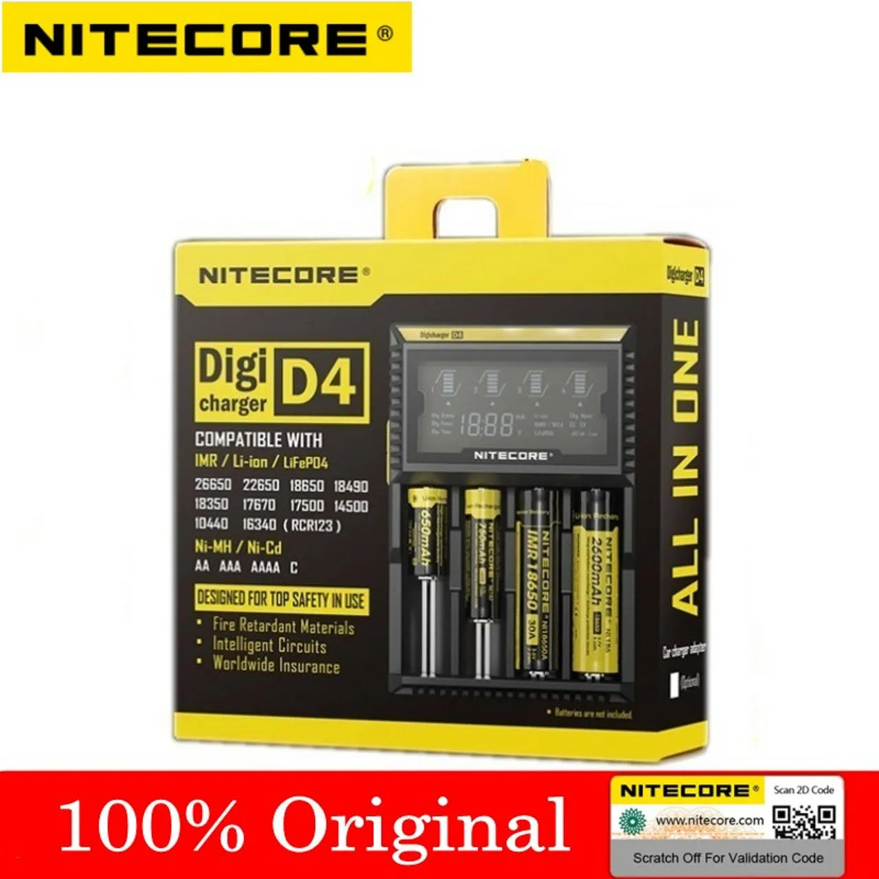 Nitecore D4 D2 I4 I2 Digicharger LCD Intelligent Circuitry Global Battery Charger 18650