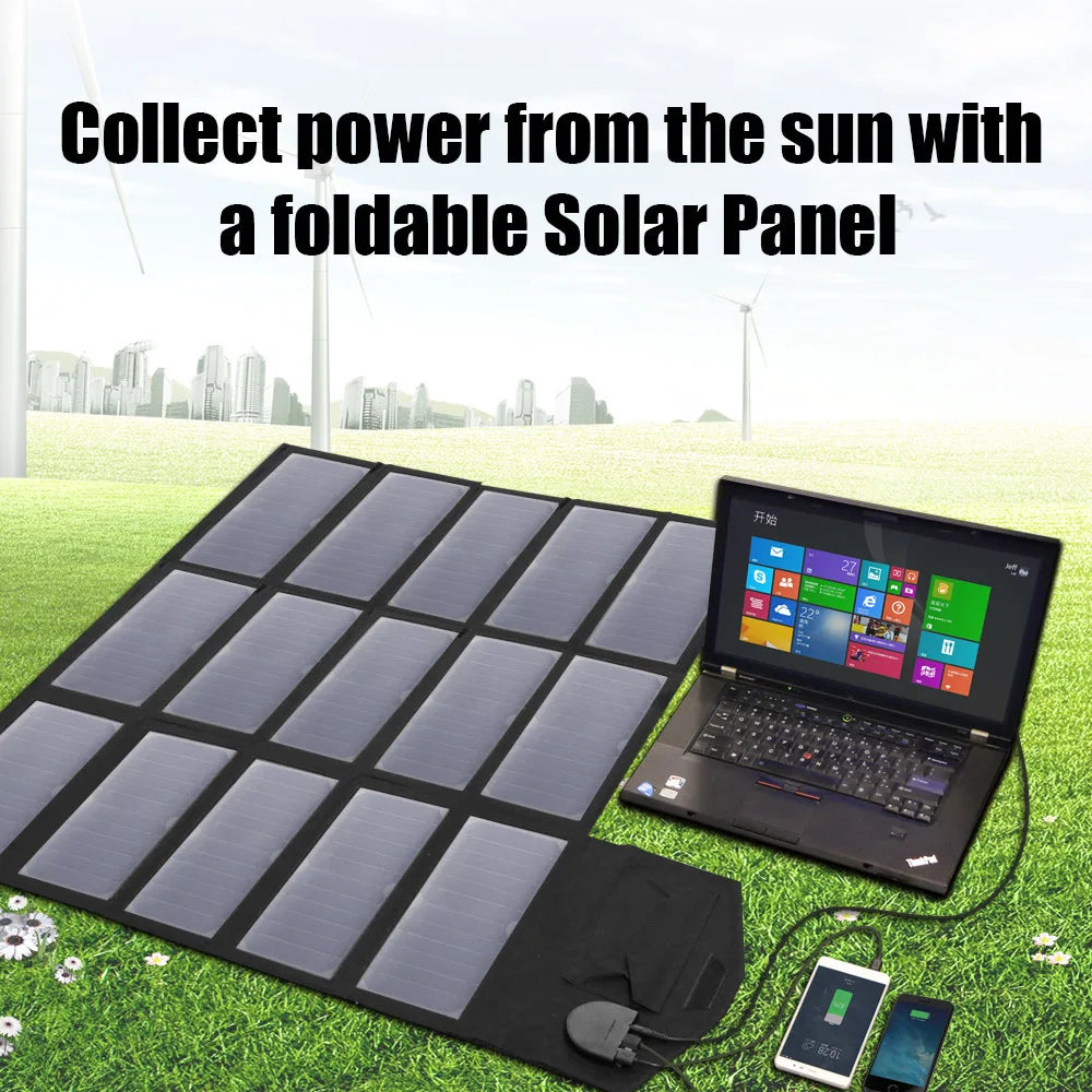 ALLPOWERS 100W Portable Solar Panel - Foldable Solar Battery Charger for Laptop, Mobile Phone, Power Station - Travel Camping