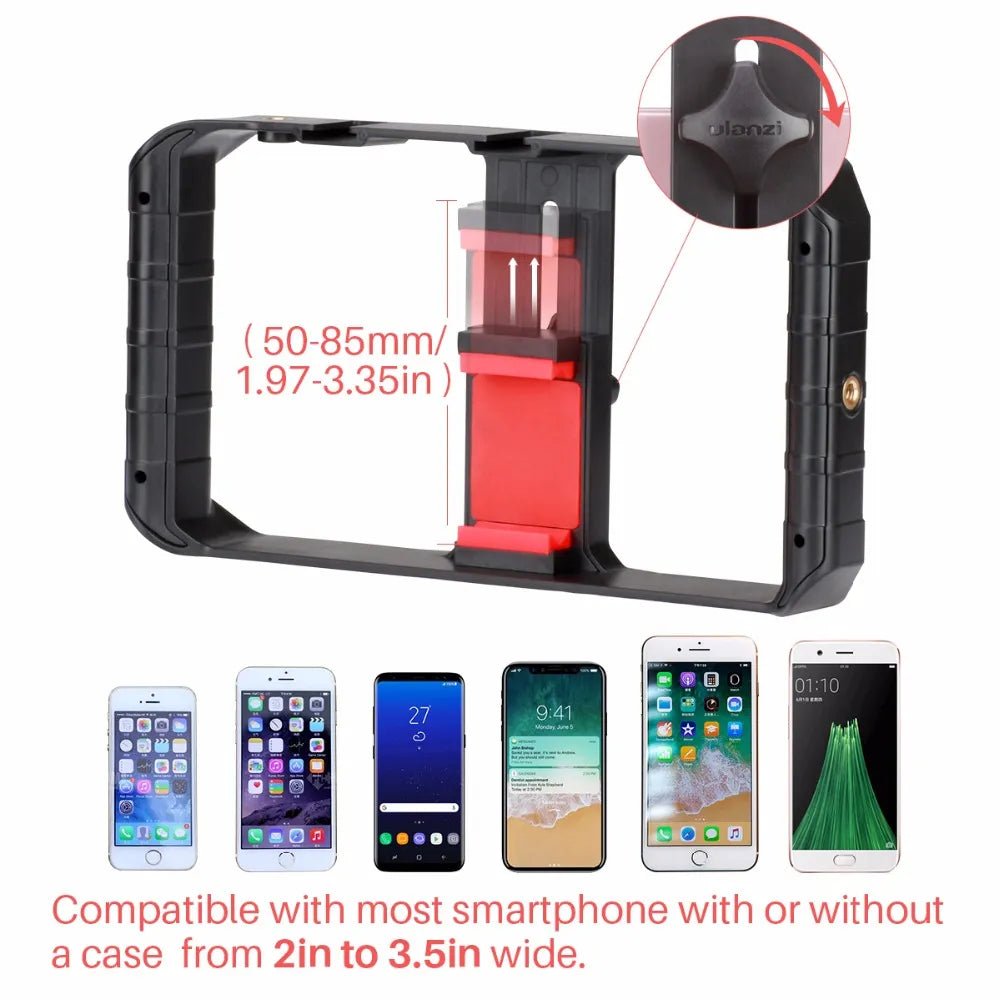 Ulanzi U Rig Pro Smartphone Video Rig Hand Grip Filmmaking Case Phone Video Stabilizer Handheld Tripod Mount for iPhone Android