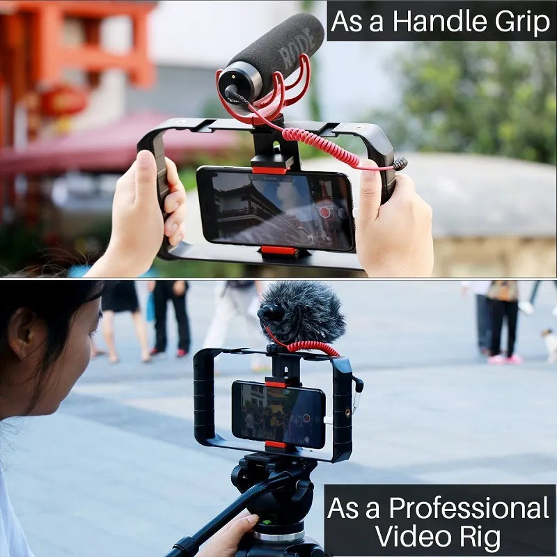 Ulanzi U Rig Pro Smartphone Video Rig Hand Grip Filmmaking Case Phone Video Stabilizer Handheld Tripod Mount for iPhone Android