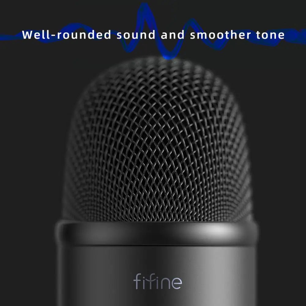 FIFINE USB Microphone for Recording/Streaming/Gaming,professional microphone for PC,Mic Headphone Output&Volume Control-K678