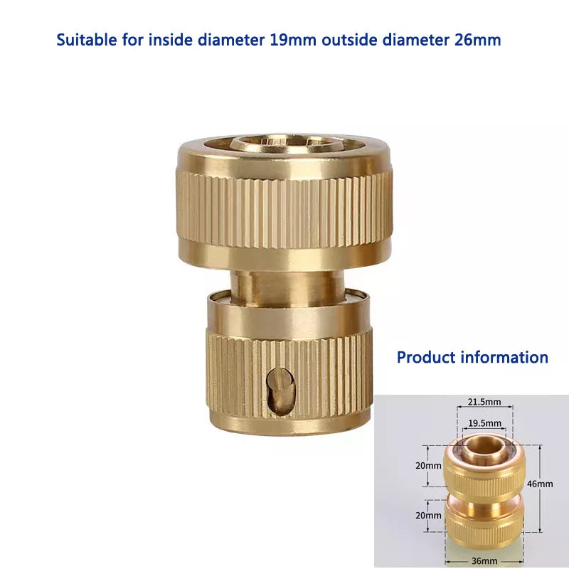 Brass Quick Waterstop Connector Car Wash Water Gun G1/2 G3/4 Garden Irrigation Hose Copper Connector Kit