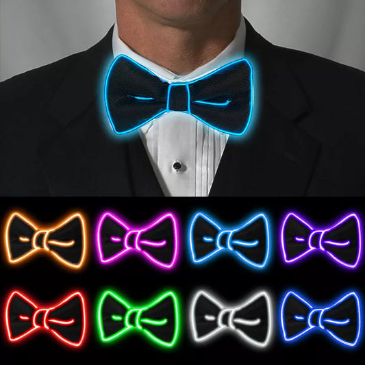 Glow in the Dark LED Bow Tie Luminous Flashing Necktie For Birthday Party Wedding Christmas Decoration Halloween Cosplay Costume