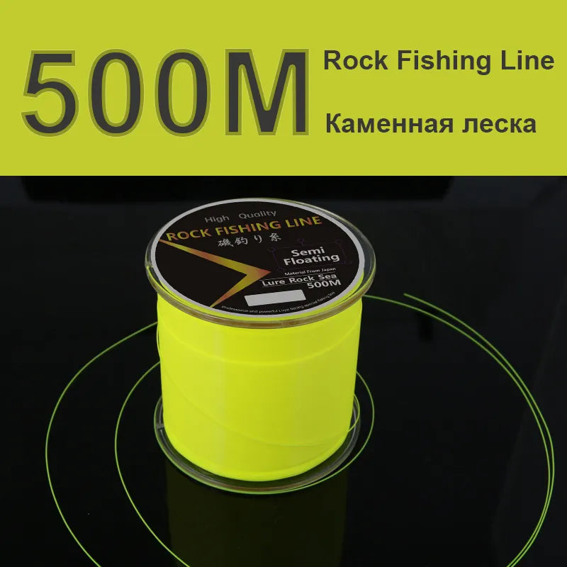 500m High-Quality Wear-Resistant Nylon Fishing Line - Semi-Floating, Resistance Equipment for Lure Sea Fishing