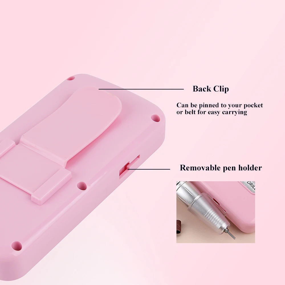 45000RPM Professional Rechargeable Electric Nail Drill Machine - Portable Cordless Nail File for Acrylic Gel Nails Remova