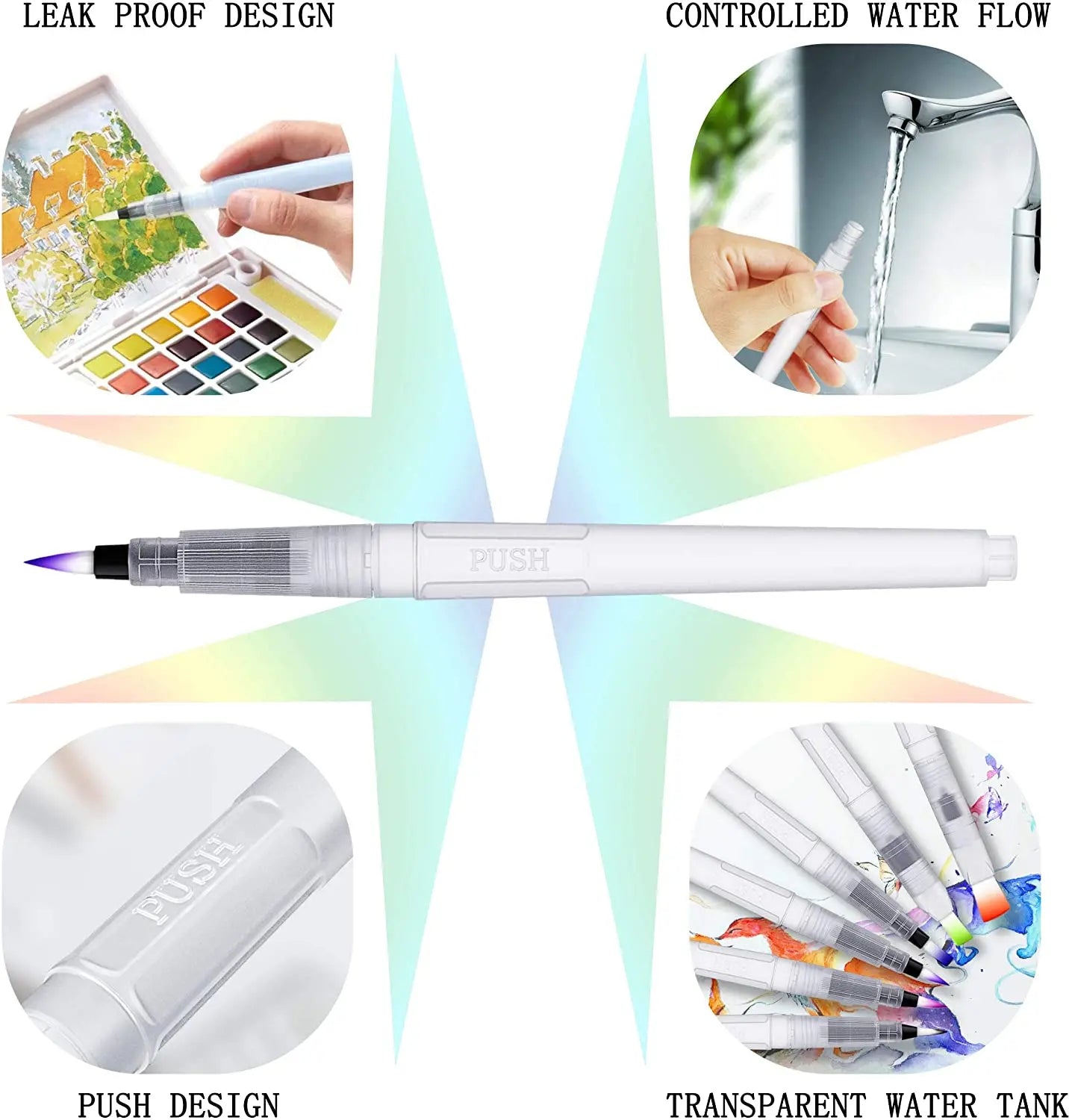 Water Color Brush Pens Watercolor Painting Brushes Pen for Acrylic Paint Watercolor Pencils Powdered Pigment School Art Supplies