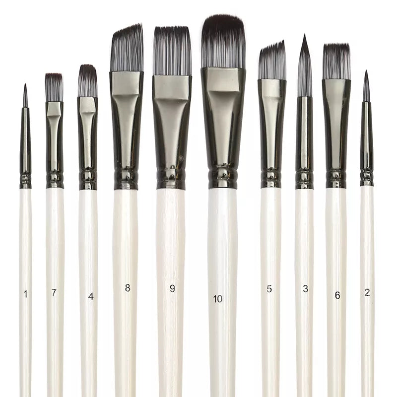 10 Pcs Paint Brushes Set