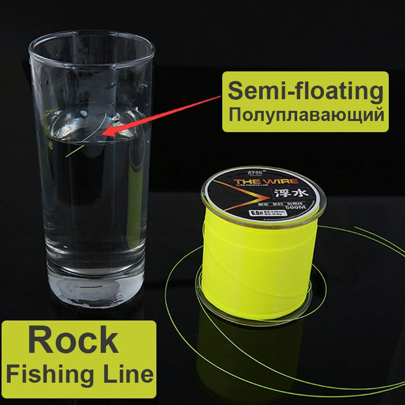 500m High-Quality Wear-Resistant Nylon Fishing Line - Semi-Floating, Resistance Equipment for Lure Sea Fishing