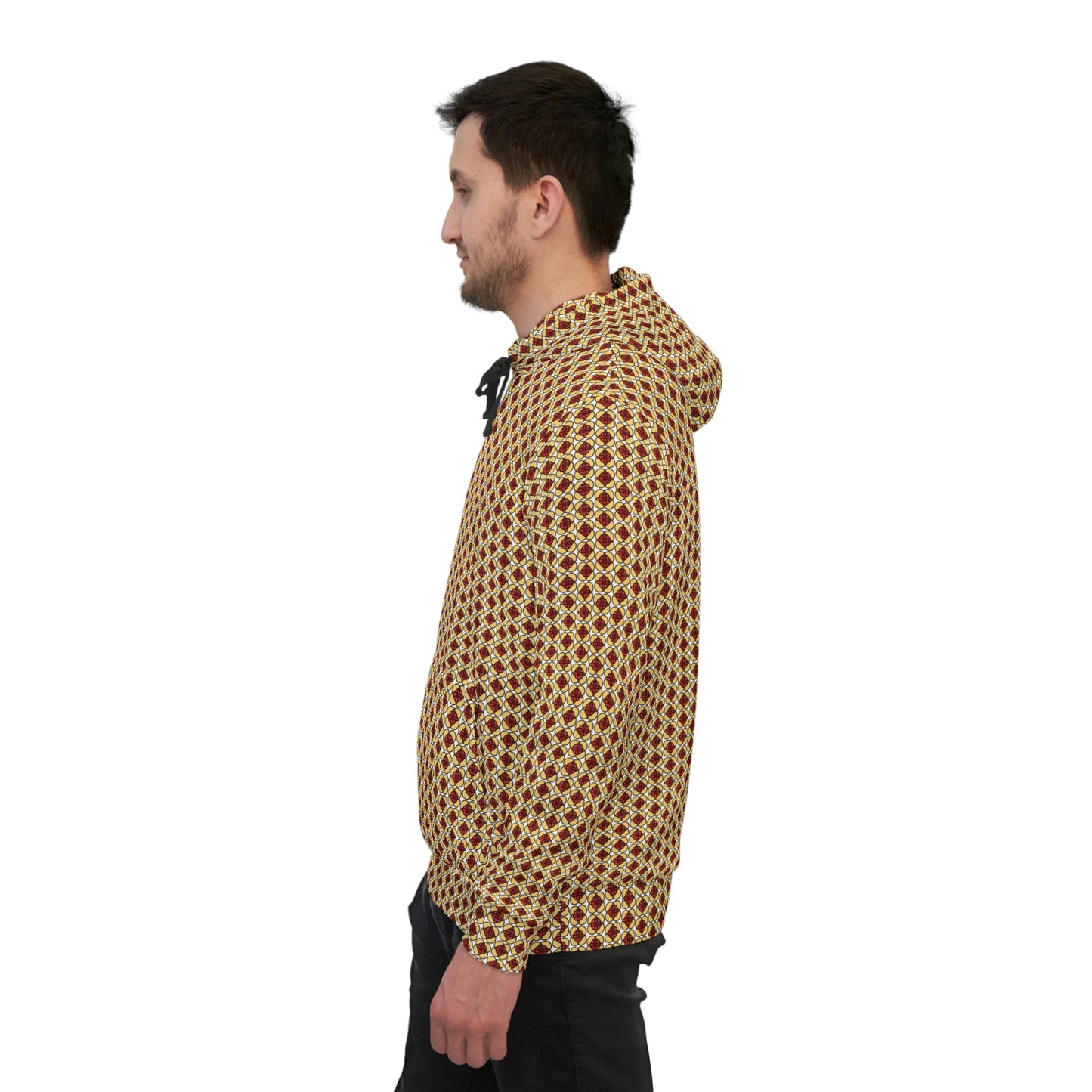 Abstract Brown and Yellow Design Athletic Hoodie