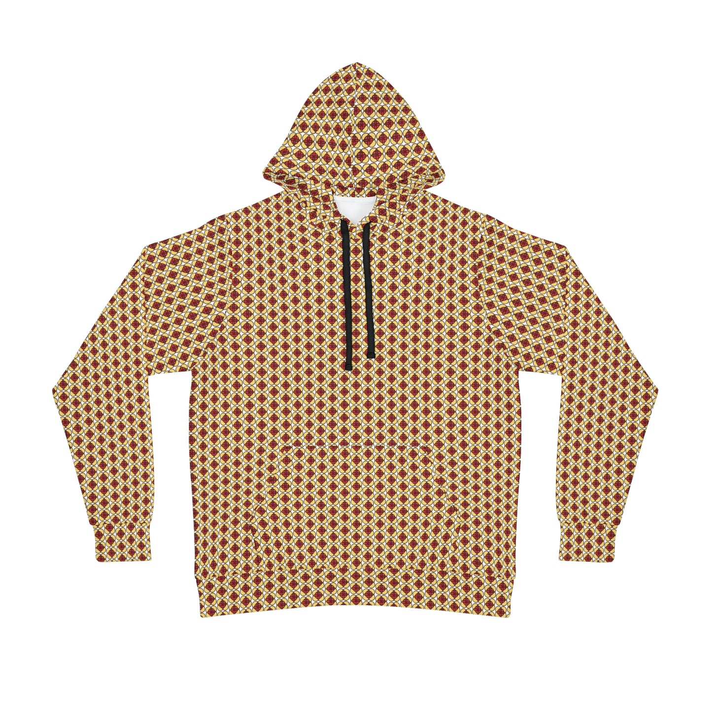 Abstract Brown and Yellow Design Athletic Hoodie