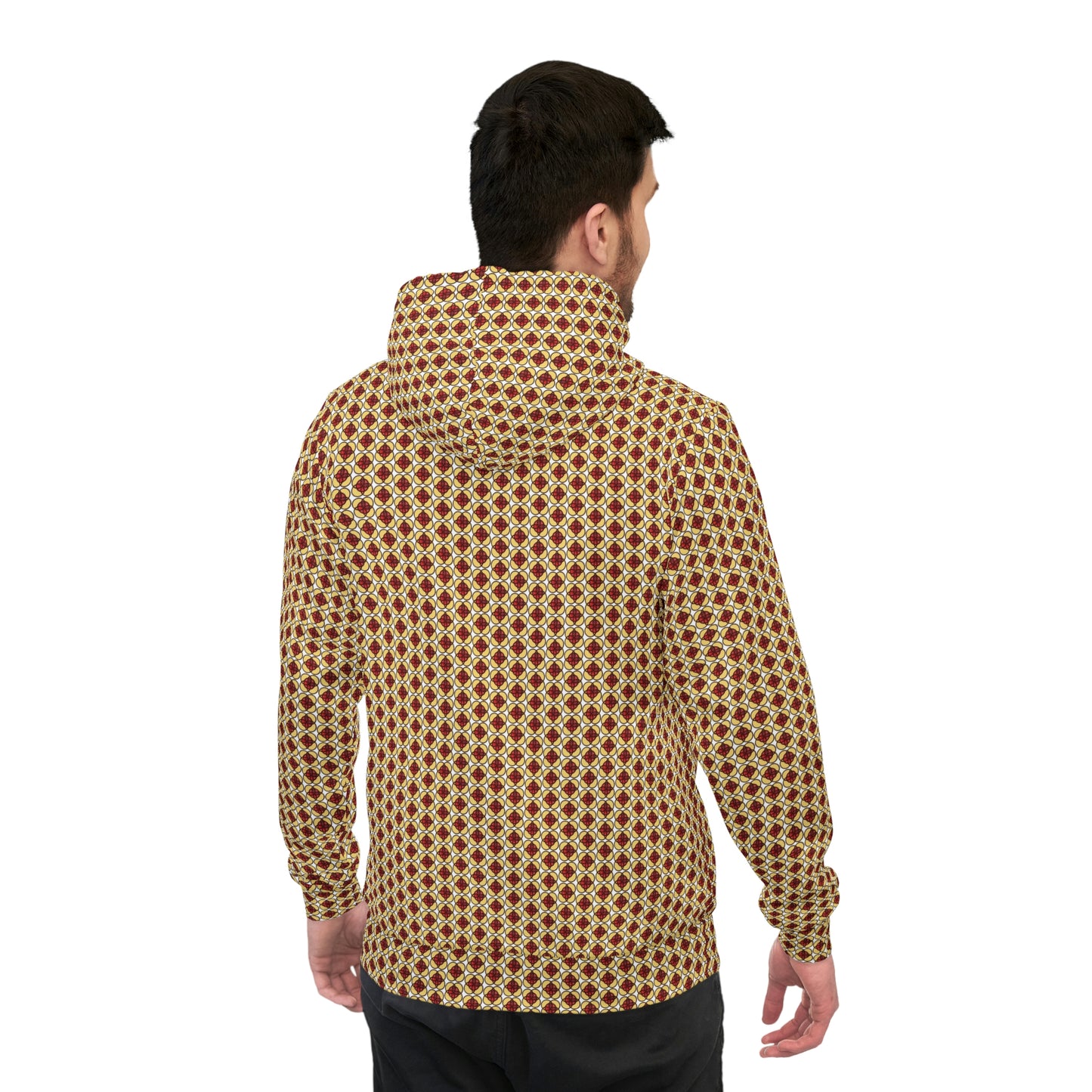 Abstract Brown and Yellow Design Athletic Hoodie