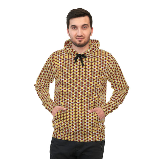 Abstract Brown and Yellow Design Athletic Hoodie